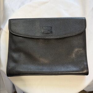 Burberry Black Leather Envelope Clutch